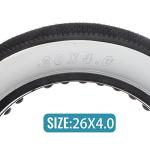 Hycline EBike Fat Replacement Tire: 26x4.0 Inch Folding Puncture Resistant Fat Tires for Electric Bike Urban Street Mountain or 3-Wheel Bikes(White)