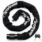 Sportneer Bike Lock: 8mm Thick High Security Anti Theft Bike Chain Lock with 2 Keys- 3.2/4ft Long Heavy Duty Anti-Cut Bicycle Lock for Bike, Motorcycle, Bicycle, Door, Gate, Fence, Grill