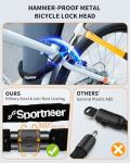 Sportneer Bike Lock: 8mm Thick High Security Anti Theft Bike Chain Lock with 2 Keys- 3.2/4ft Long Heavy Duty Anti-Cut Bicycle Lock for Bike, Motorcycle, Bicycle, Door, Gate, Fence, Grill