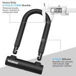 Bike U Lock with 5ft Security Cable 17mm Shackle, Bike Lock with 3 Keys and Mounting Bracket, Bicycle U-Locks Perfect for Road, Mountain, and Electric Bikes,Bicycle Lock