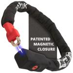 Seatylock Viking Bike Chain Lock with Key - Magnetic Patented Sold Secure Silver Rated - Heavy Duty Anti Theft - Smart Ultra Security Bicycle Lock (35.5 Inch)