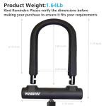 Bike U Lock with 5ft Security Cable 17mm Shackle, Bike Lock with 3 Keys and Mounting Bracket, Bicycle U-Locks Perfect for Road, Mountain, and Electric Bikes,Bicycle Lock