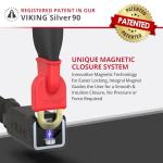 Seatylock Viking Bike Chain Lock with Key - Magnetic Patented Sold Secure Silver Rated - Heavy Duty Anti Theft - Smart Ultra Security Bicycle Lock (35.5 Inch)