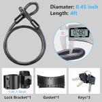 Bike U Lock with 5ft Security Cable 17mm Shackle, Bike Lock with 3 Keys and Mounting Bracket, Bicycle U-Locks Perfect for Road, Mountain, and Electric Bikes,Bicycle Lock