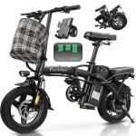 Folding Electric Bike for Adults and Teens, 560W Motor 24MPH Compact Commuter Ebike, 32 Miles Range, 48V 10Ah Battery, 3-Level Pedal Assist, 14" Mini Foldable Electric Bicycle, UL 2849 Certified