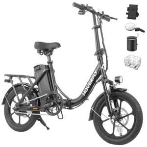 HOVERFLY H3 16" Electric Bike, Max 28Miles Range(Pedal-Assist) & Speed 15.5 Mph Power by 500W Peak Motor, Folding E-Bike with Removable Battery, Front Suspension and Commuter Electric Bicycle Adults