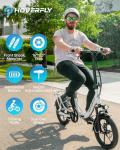 HOVERFLY H3 16" Electric Bike, Max 28Miles Range(Pedal-Assist) & Speed 15.5 Mph Power by 500W Peak Motor, Folding E-Bike with Removable Battery, Front Suspension and Commuter Electric Bicycle Adults