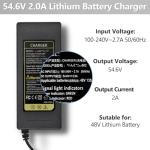 54.6V 2A Fast Charger 7 in 1 Plugs Universal for 48V 13S Lithium Batteries, Pinkind 48V Li-ion Battery Charger Replacement for Razor, Jetson, Voyage, gotrax, ninebot