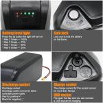 36V 48V Ebike Battery 11Ah 17Ah Electric Bike Battery with 2A Fast Charger 30A BMS for 0-1400W Motor, USB Output, Safe Lock, Led Indicator Light, with Base and Charger (48V 17AH)