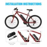 36V 48V Ebike Battery 11Ah 17Ah Electric Bike Battery with 2A Fast Charger 30A BMS for 0-1400W Motor, USB Output, Safe Lock, Led Indicator Light, with Base and Charger (48V 17AH)