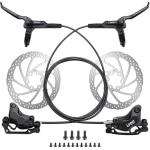 TOBWOLF Upgrade Four-Piston MTB Disc Brake Set, Hydraulic Brakes Kit with 160mm Rotors & Ceramic Brake Pads, Left Front 85cm & Right Rear 145cm Disc Brake Conversion Kit for Mountain Bike E-Bike