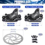 TOBWOLF Upgrade Four-Piston MTB Disc Brake Set, Hydraulic Brakes Kit with 160mm Rotors & Ceramic Brake Pads, Left Front 85cm & Right Rear 145cm Disc Brake Conversion Kit for Mountain Bike E-Bike