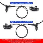 TOBWOLF Upgrade Four-Piston MTB Disc Brake Set, Hydraulic Brakes Kit with 160mm Rotors & Ceramic Brake Pads, Left Front 85cm & Right Rear 145cm Disc Brake Conversion Kit for Mountain Bike E-Bike