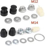 E-Bike Electric for Bicycle Hub Motor Axle M12 Front Lock Nut/Lock Washer / /Nut Cover with 12mm Shaft Hubs Centre Shaft for Replacement of E-Bike Motor Wheels Accessories