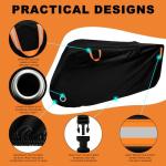 AIBILEY Adult Tricycle Cover Outdoor Storage Waterproof ,Heavy Duty Anti-UV 420D Tearproof Bike Covers Fit for Electric Trike,3 Wheels Bicycle,All Weather Use,Windproof Buckle,Lock Hole