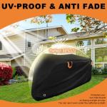 AIBILEY Adult Tricycle Cover Outdoor Storage Waterproof ,Heavy Duty Anti-UV 420D Tearproof Bike Covers Fit for Electric Trike,3 Wheels Bicycle,All Weather Use,Windproof Buckle,Lock Hole