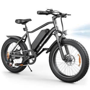 M10Pro Electric Bike for Adults 22Mph 1000W Peak Motor, 0-50° Adjustable Handlebar Mountain Ebike 375Wh Removable Battery 50 Miles Range 7 Speed Shift, 20x4.0 Fat Tire Adult Teenager Electric Bicycles