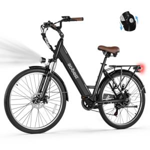 ACTBEST Electric Bike for Adults, Cores 26" Electric Commuter Bike Up to 28MPH 70 Miles, with Peak 1200W Motor, 48V 576Wh Removable Battery, 7-Speed City Cruiser Mountain E Bike for Commuting, Black