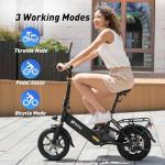DYU Electric Bike for Adults Teens, Folding Electric Bicycle,Commuter City E-Bike with 500W Motor and 36V 7.5Ah Battery,3 Levels Assist, Dual Disc Brakes, 16" Foldable ebike with Pedals