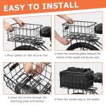 CDYWD Bike Basket Rear for Men Women, Large Bicycle Rack Basket for Adult Bikes with Removable Liner Bag & Waterproof Cover, Heavy Metal Back Cargo Basket for Ebike, Mountain Bike, City Bike, Cruiser