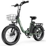 Electric Bike for Adults 20" Fat Tire,750W Motor 52V 13AH Removable Battery Max Range 35 Miles,28MPH,Folding EBike with Shimano 7 Speed and Adjustable Seat for Commute Mountain Snow (L20-Green)