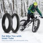 20X4.0 Fat Tire, Folding Ebike Tires 20X4 with 20X4 Bike Tube, Puncture Resistant 20 X 4.0 Fat Tires, High-Performance Tire 20 Inch Fat Tire for Snow, Street, Beach, Mountain Road