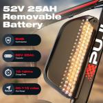 PUJH Electric Bike, 52V 25Ah 3000W Dual Motors, 26" Fat Tires, Reaches 36 mph, 40-110 Mile Range Full Suspension Hydraulic Brakes Class 3 Ebike for Off-Road, Mountain Riding Adventures (Black)