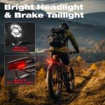 PUJH Electric Bike, 52V 25Ah 3000W Dual Motors, 26" Fat Tires, Reaches 36 mph, 40-110 Mile Range Full Suspension Hydraulic Brakes Class 3 Ebike for Off-Road, Mountain Riding Adventures (Black)