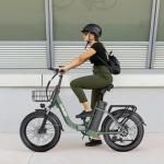 Electric Bike for Adults 20" Fat Tire,750W Motor 52V 13AH Removable Battery Max Range 35 Miles,28MPH,Folding EBike with Shimano 7 Speed and Adjustable Seat for Commute Mountain Snow (L20-Green)