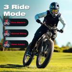 PUJH Electric Bike, 52V 25Ah 3000W Dual Motors, 26" Fat Tires, Reaches 36 mph, 40-110 Mile Range Full Suspension Hydraulic Brakes Class 3 Ebike for Off-Road, Mountain Riding Adventures (Black)