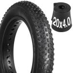 20X4.0 Fat Tire, Folding Ebike Tires 20X4 with 20X4 Bike Tube, Puncture Resistant 20 X 4.0 Fat Tires, High-Performance Tire 20 Inch Fat Tire for Snow, Street, Beach, Mountain Road