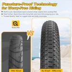 2 Unit-20x3.0 E-Bike Fat Tire-76-406 Robust,High-Performance 20inch Fat BikeTyre for MTB and Ebikes,Durable All-Terrain Directional Knobby Tread,Superior for Street & Trail Adventures