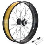 26" Fat Bike Front Wheel for Electric Bicycles 26in X4.0 Tire E-Bike Front Wheel Aluminum Alloy 36 Spokes Quick Release 9x135mm 6 Bolts Disc Brake Bike Wheel Weight 1665g for Snow Beach Tire Bicycles