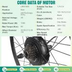 26 inch/700C Rear Wheel Ebike Conversion Kit – 48V 1000W Motor, 80 N.m Torque, Max Speed 28 MPH, O.L.D 140 mm