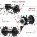 26" Fat Bike Front Wheel for Electric Bicycles 26in X4.0 Tire E-Bike Front Wheel Aluminum Alloy 36 Spokes Quick Release 9x135mm 6 Bolts Disc Brake Bike Wheel Weight 1665g for Snow Beach Tire Bicycles