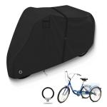 Adult Tricycle Cover/Electric Trike Cover, 600D Heavy Duty Oxford Cloth Tricycle Cover, UV Protection & Windproof, Waterproof Recumbent Trike Cover Replacement,includes 1 x adjustable Straps (Black)