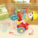 Miracland Stunt Tricycle, Boy's Musical 360 Spin Pedicab With Dynamic Music and Cool Lights - Electric Trike Riding Simulation (Red)