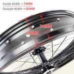 26" Fat Bike Front Wheel for Electric Bicycles 26in X4.0 Tire E-Bike Front Wheel Aluminum Alloy 36 Spokes Quick Release 9x135mm 6 Bolts Disc Brake Bike Wheel Weight 1665g for Snow Beach Tire Bicycles