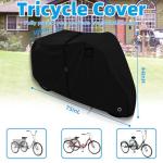 Adult Tricycle Cover/Electric Trike Cover, 600D Heavy Duty Oxford Cloth Tricycle Cover, UV Protection & Windproof, Waterproof Recumbent Trike Cover Replacement,includes 1 x adjustable Straps (Black)