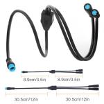 baluoqi 1T2 Y-Splitter Extension Wire with Julet Type 4pin Connector for Bike Headlight Cable in eBike Conversion Kits (4pin, 7" in Length)