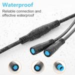 baluoqi 1T2 Y-Splitter Extension Wire with Julet Type 4pin Connector for Bike Headlight Cable in eBike Conversion Kits (4pin, 7" in Length)