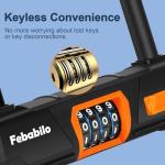 Febabilo Bike Locks Heavy Duty Anti Theft,4 Digit Combination Ebike u Lock with Cut-Proof Security 4FT x 8mm Chain,Combo Large U Shape Lock for Motorcycle,Scooter,Bicycle,Electric,Moped