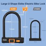 Febabilo Bike Locks Heavy Duty Anti Theft,4 Digit Combination Ebike u Lock with Cut-Proof Security 4FT x 8mm Chain,Combo Large U Shape Lock for Motorcycle,Scooter,Bicycle,Electric,Moped