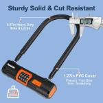 Febabilo Bike Locks Heavy Duty Anti Theft,4 Digit Combination Ebike u Lock with Cut-Proof Security 4FT x 8mm Chain,Combo Large U Shape Lock for Motorcycle,Scooter,Bicycle,Electric,Moped