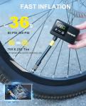 KEPEAK Mini Bike Pump, Bicycle Pump with Digital Pressure Gauge, Portable Bike Air Pump Tire Inflator with Presta and Schrader Valve for Road, Mountain, City, E-Bike and Ball