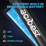 ACTBEST Ranger Electric Bike for Adults,26"*4"Fat Tire Electric Mountain Bike with Peak 1400W Motor,Up to 65 Miles,624Wh Removable Built-in Battery Electric Bicycle,7-Speed Fork Suspension Ebikes,BFR