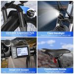 Funhang Electric Bike for Adults, 26'' 1000W Peak Ebike, Up to 50 Miles 21.7MPH Electric Mountain Bike with 48V 374.4WH Removable Battery, Adjustable Stem, Fenders, Lockable Suspension Fork, 21-Speed