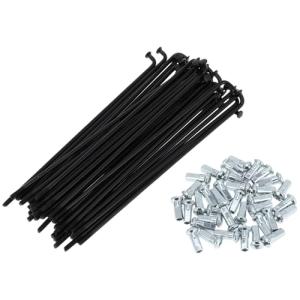 A ABSOPRO Bicycle Spokes 12G 125mm Length Bike Wheel Spokes Carbon Steel Black 1 Set