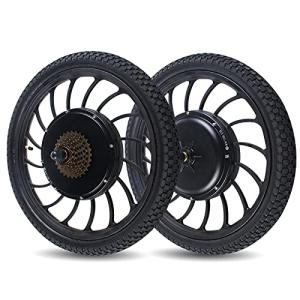 HinLIaDa Electric Bicycle Hub Motor Kit, 20" in 1000W Ebike Front/Rear Wheel Electric Bicycle Motor Conversion Kit Powerful Hub Motor Kit 7-Speed Freewheel with Tire and Tube Black (Rear)