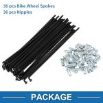 A ABSOPRO Bicycle Spokes 12G 125mm Length Bike Wheel Spokes Carbon Steel Black 1 Set